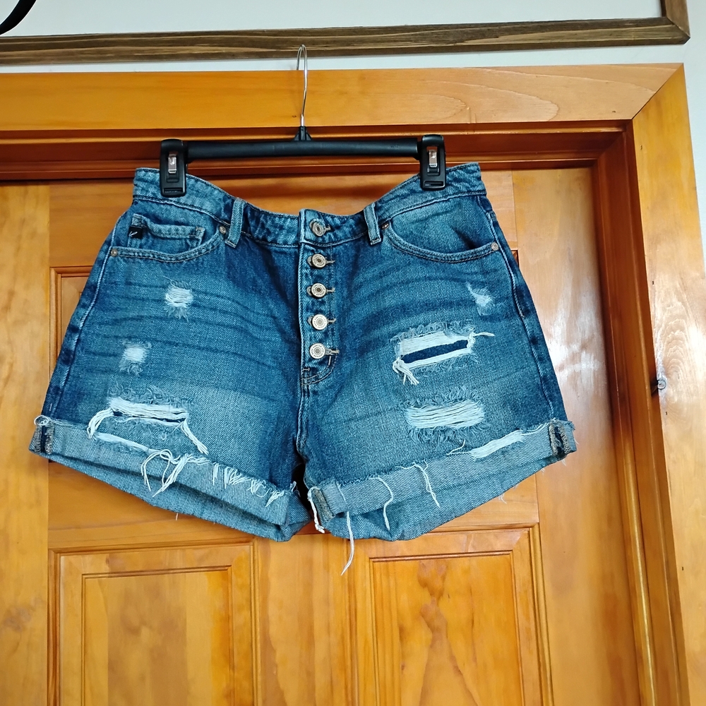 KanCan Blue Distressed Jean Shorts